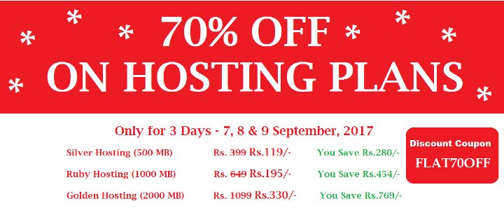 70% Discounts on Hosting Plans
